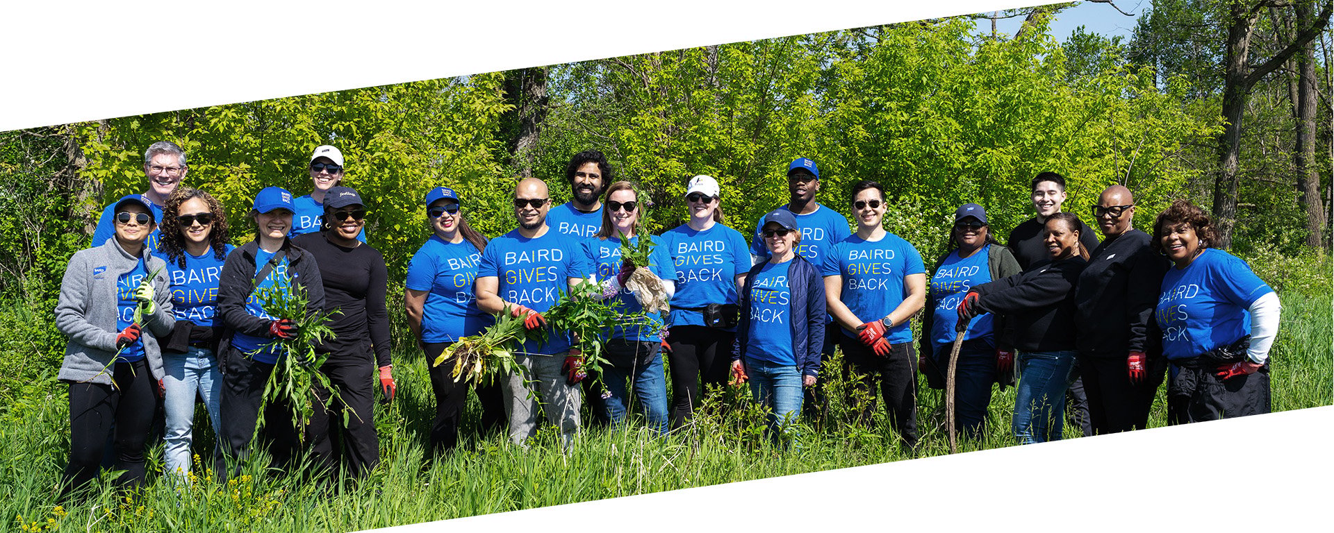 A group of Nexus associates volunteering at a nature center